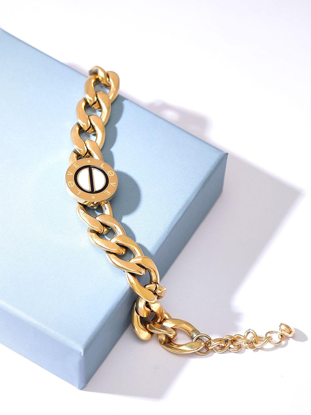rubans voguish women 18k gold-plated link bracelet