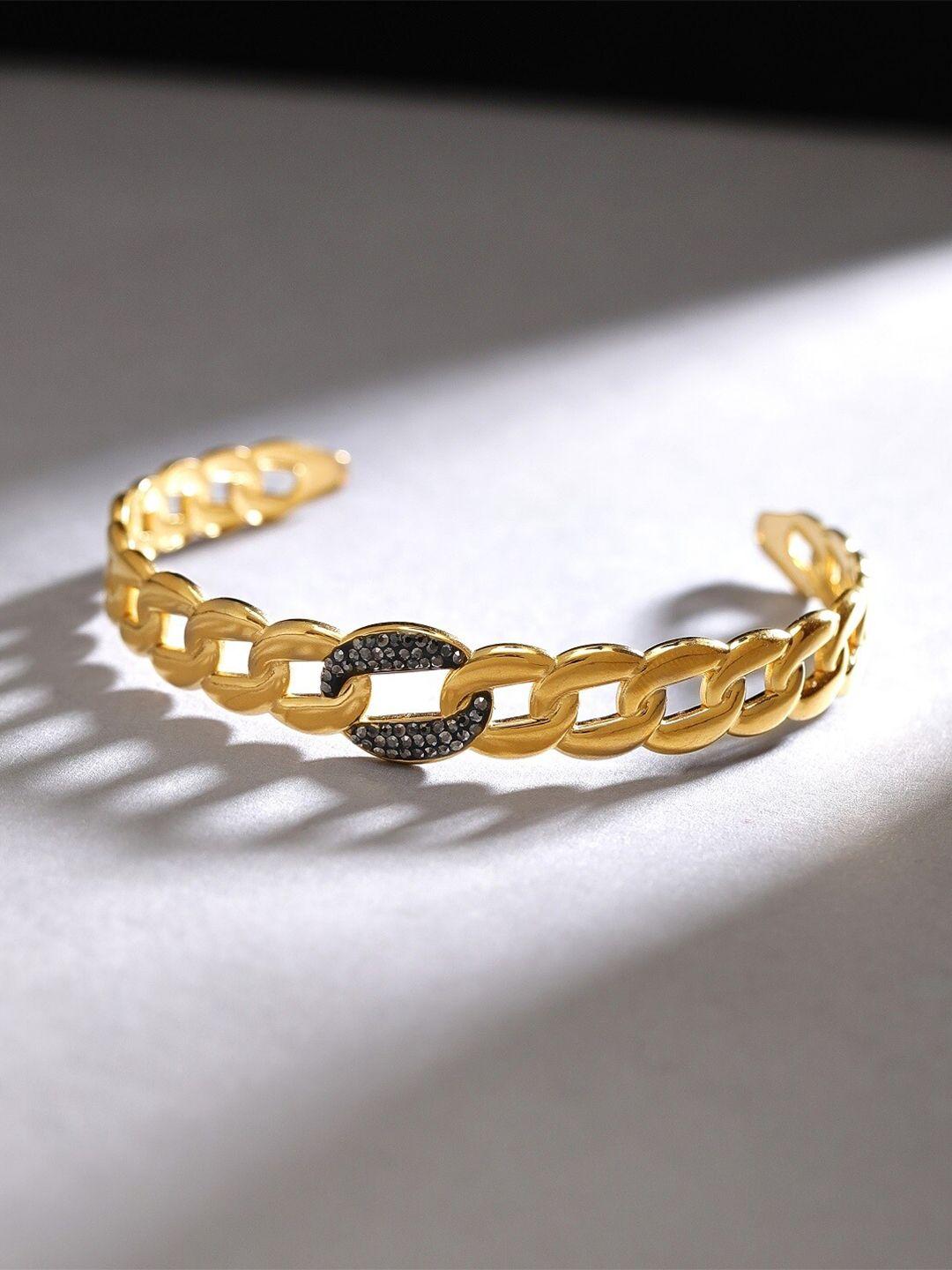rubans voguish women brass gold-plated cuff bracelet