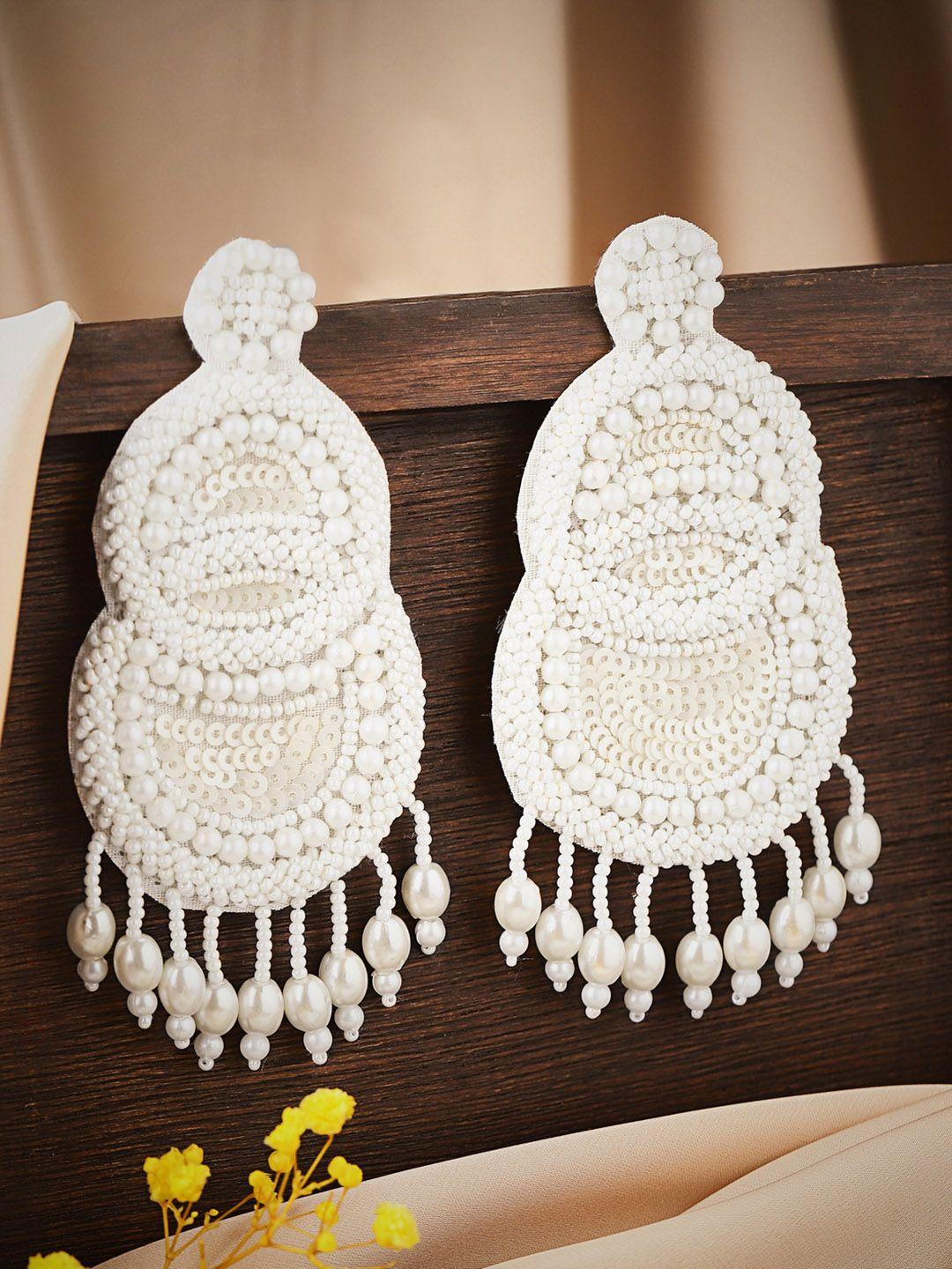 rubans white contemporary drop earrings