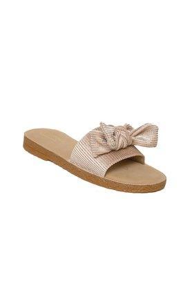rubber slip on womens casual slides - natural