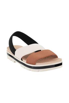 rubber slipon women's casual sandals - black