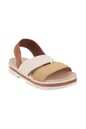 rubber slipon women's casual sandals - caramel