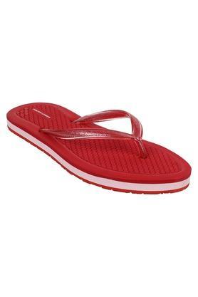 rubber slipon women's casual wear flip flops - red