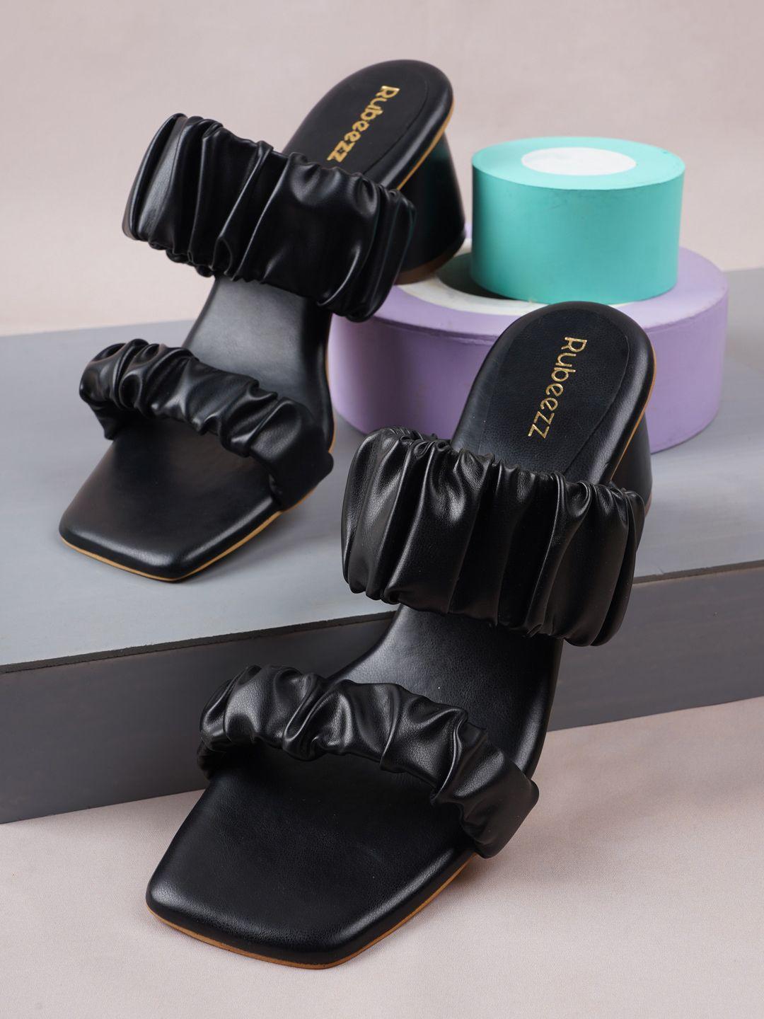 rubeezz black party block sandals