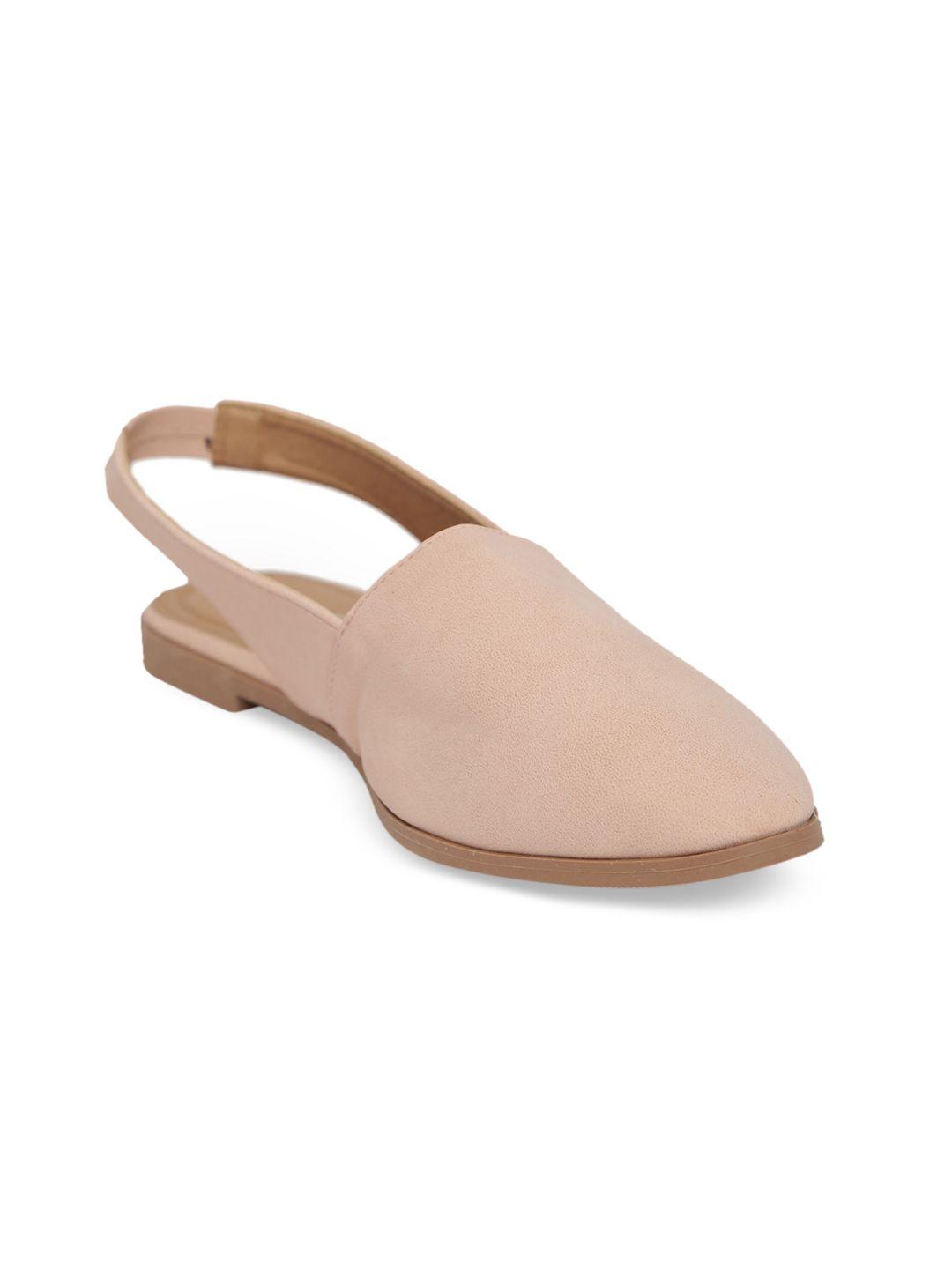 rubi women beige solid ballerinas