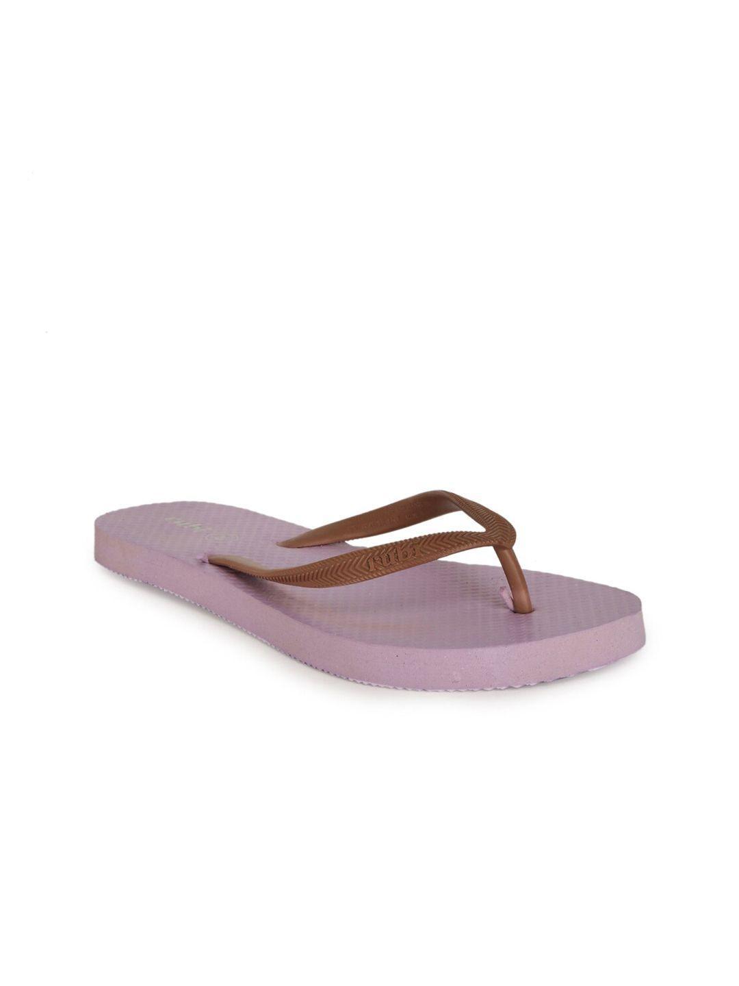 rubi women purple & brown rubber thong flip-flops