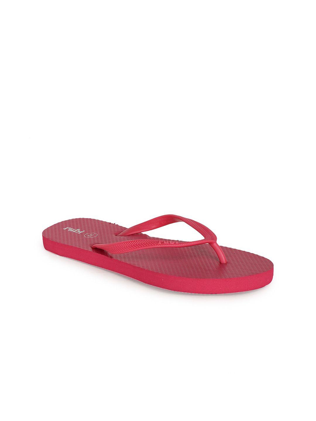 rubi women red rubber thong flip-flops