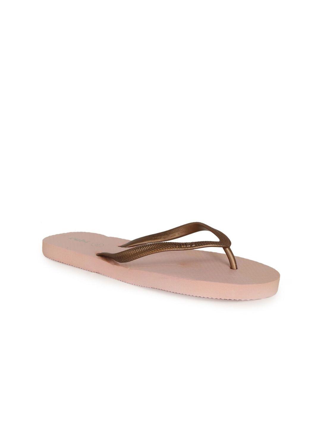 rubi women rose gold rubber thong flip-flops