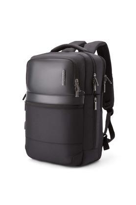 rubio polyester zip closure laptop backpack - black