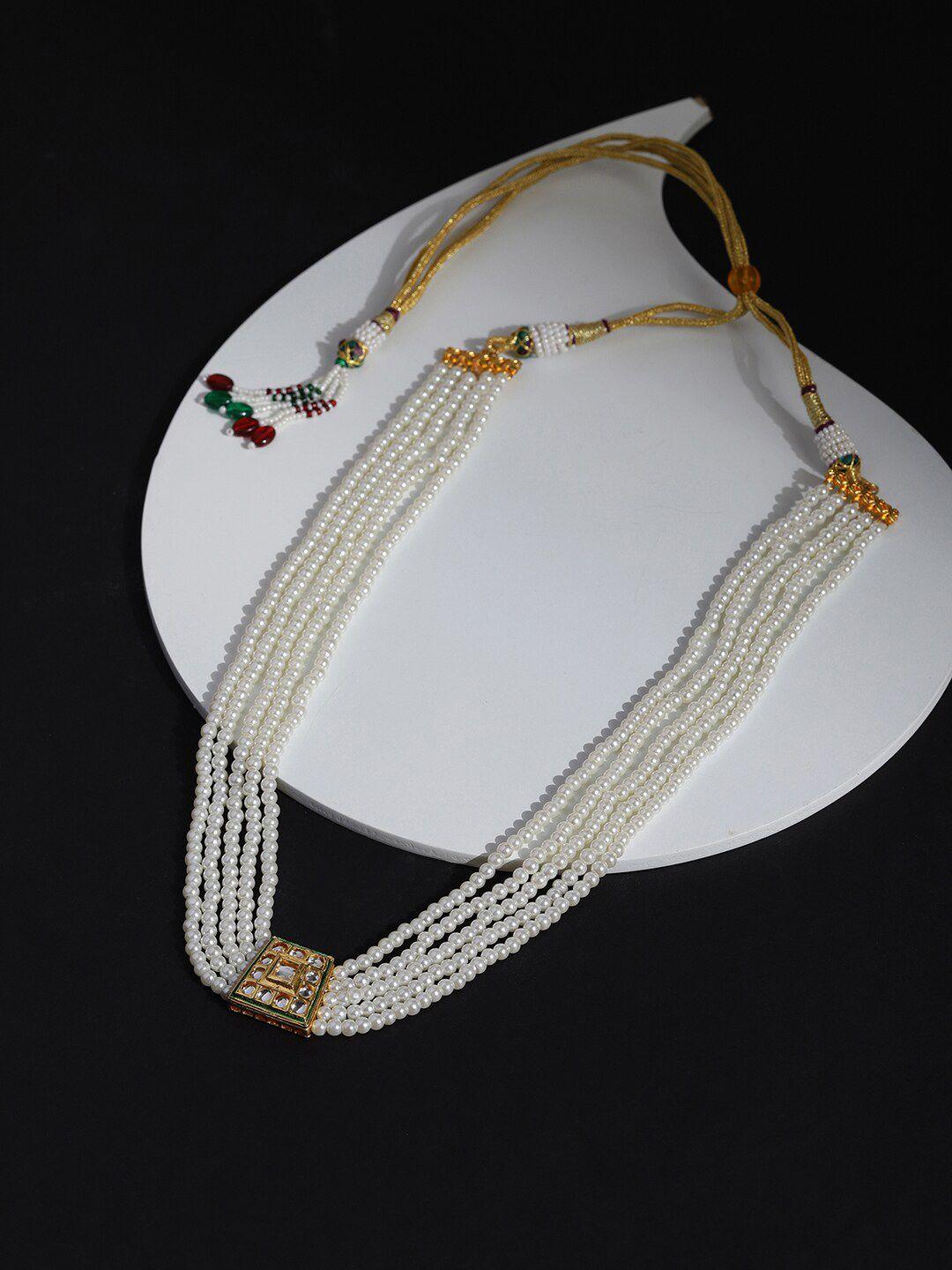 ruby raang gold-toned & white brass gold-plated necklace