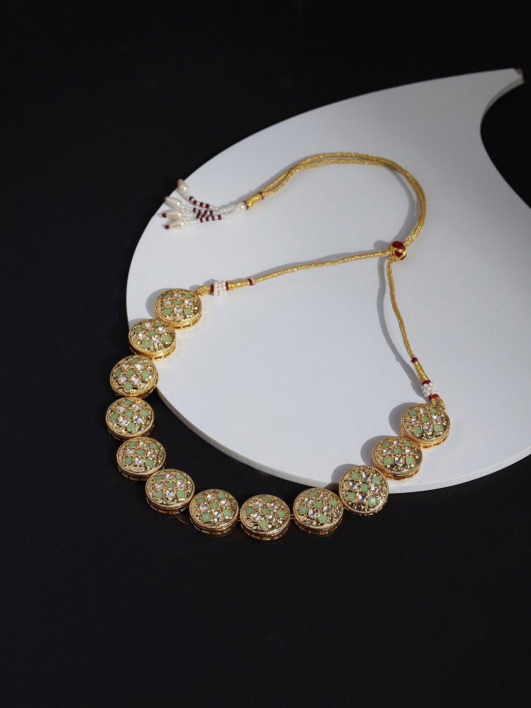ruby raang gold-toned & white brass gold-plated necklace