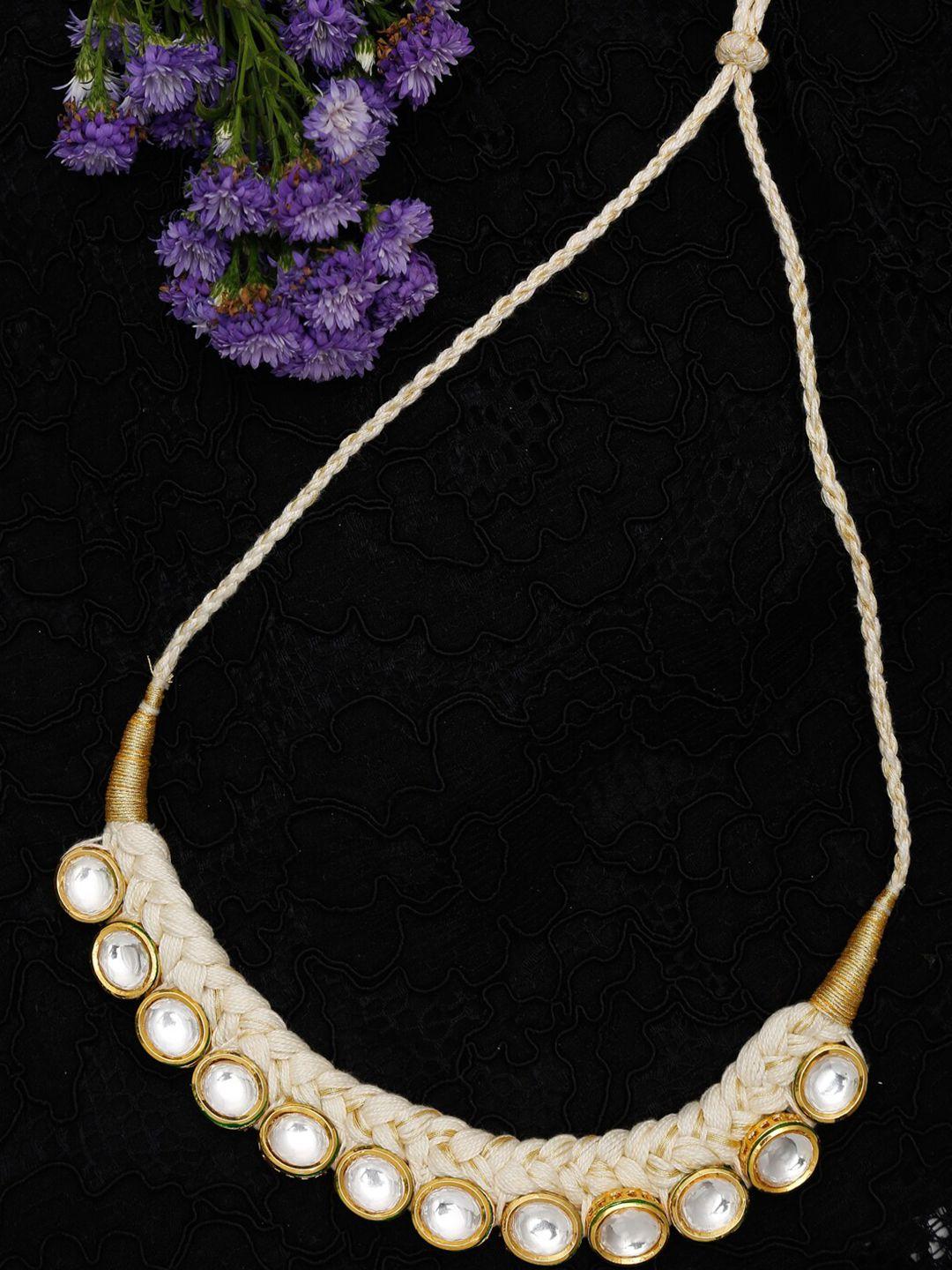 ruby raang gold-toned & white gold-plated handcrafted necklace