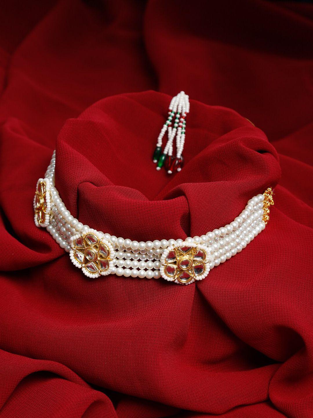 ruby raang gold-toned & white gold-plated necklace