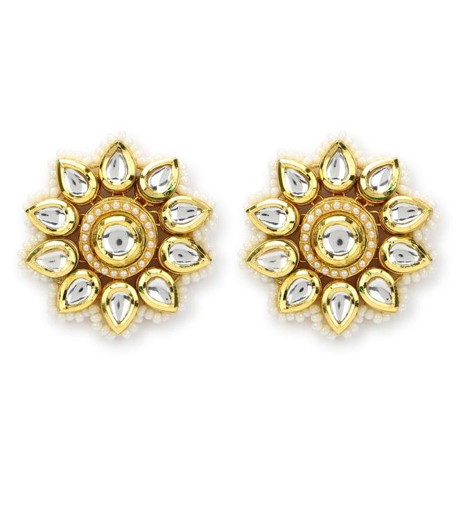 ruby raang gold-toned circular studs earrings