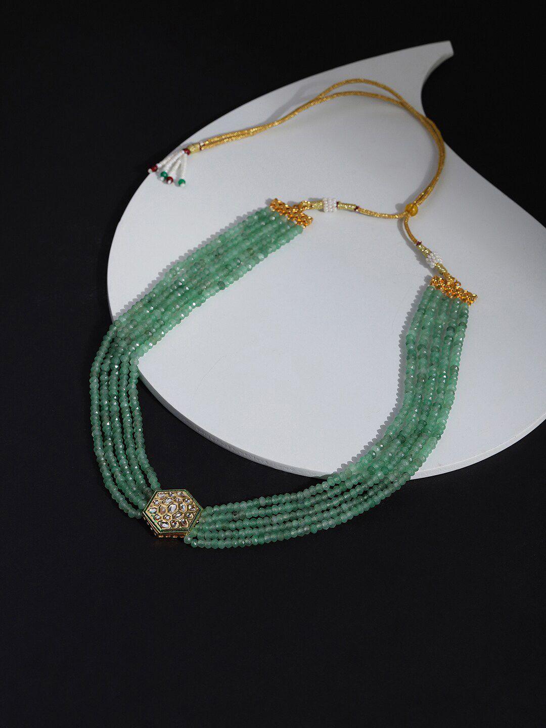 ruby raang green & gold-toned brass gold-plated necklace