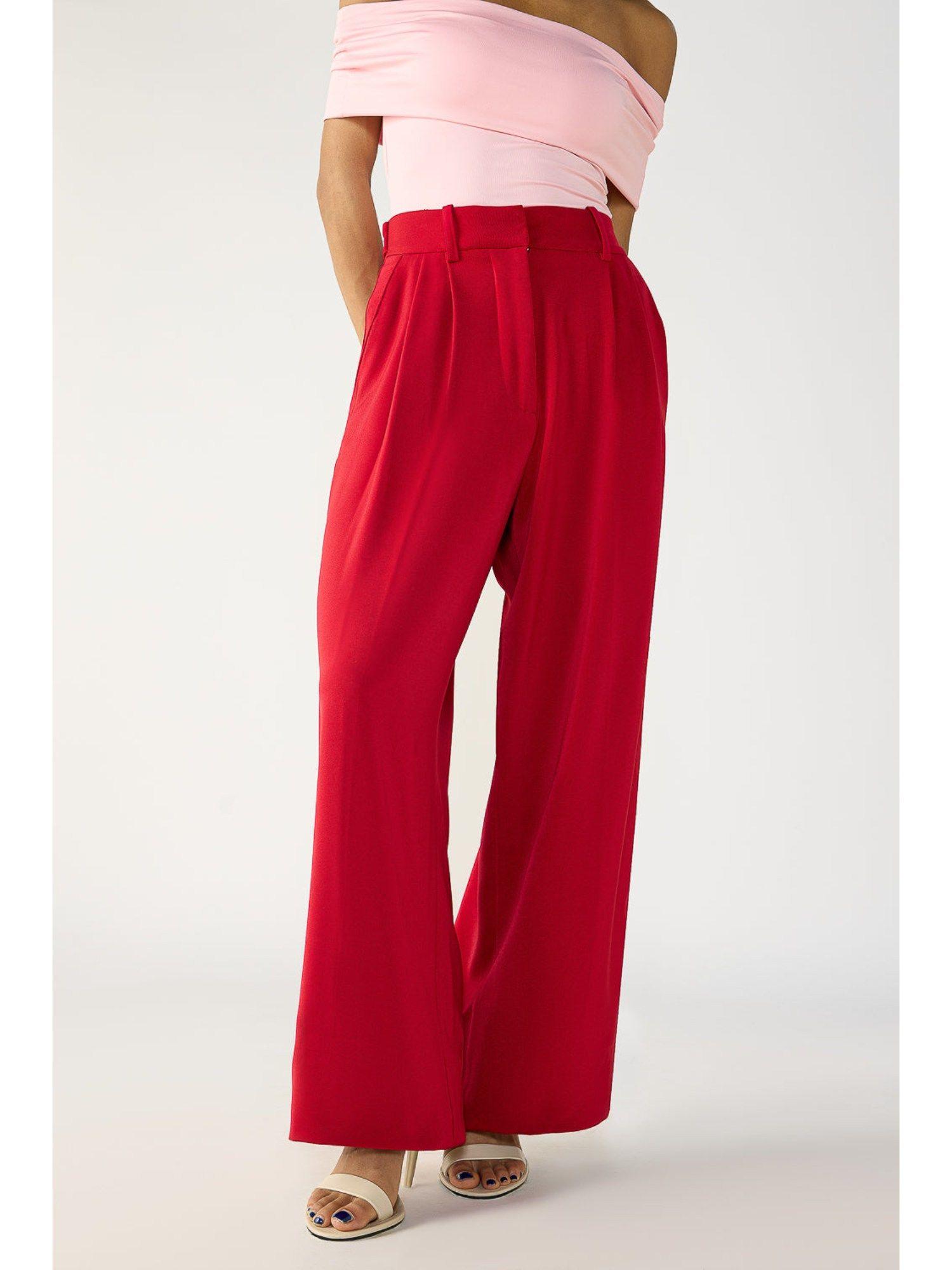 ruby red adjustable korean trouser