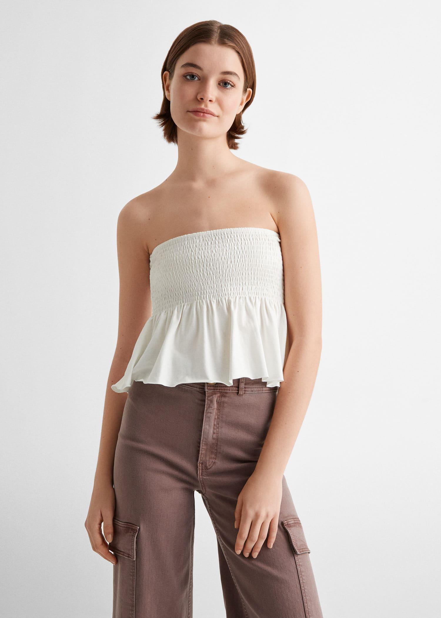 ruched bandeau top