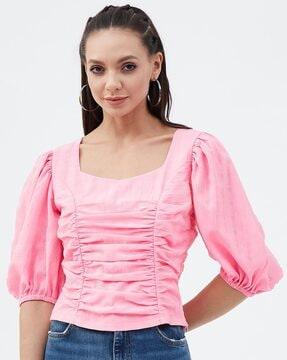 ruched tailored fit top