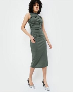 ruched bodycon dress