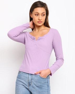 ruched round-neck t-shirt