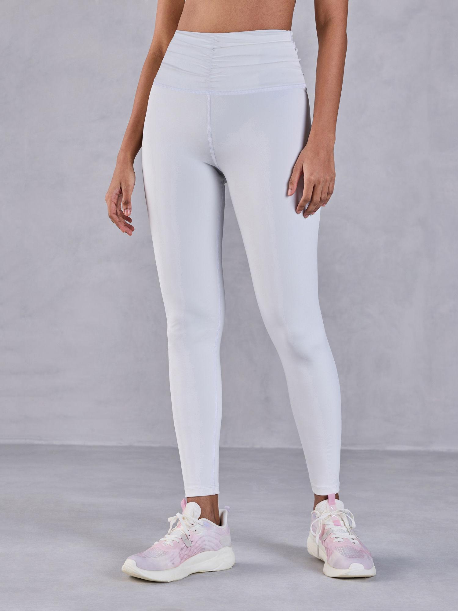 ruched waistband leggings in second skn with back pocket