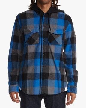 ruckus checked hooded shacket