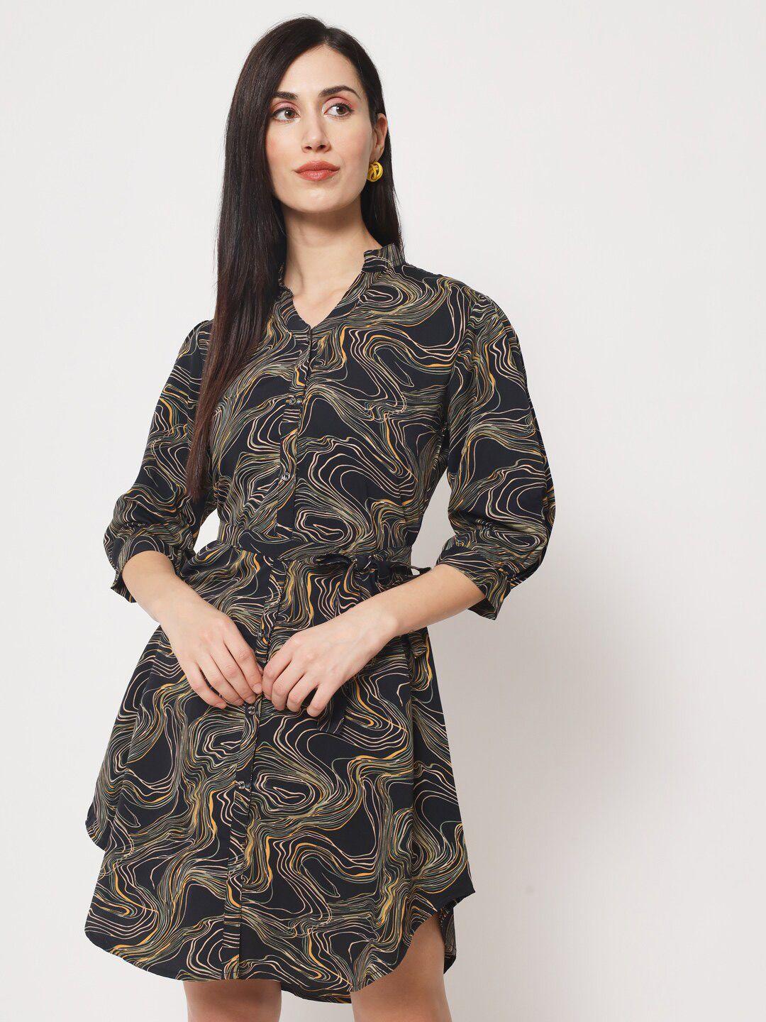 rudraaksha creations abstract printed shirt dress