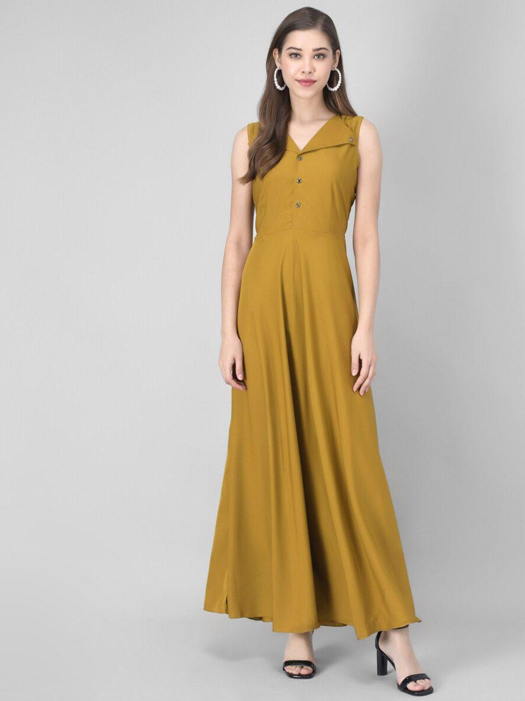 rudraaksha creations spread collar crepe maxi dress