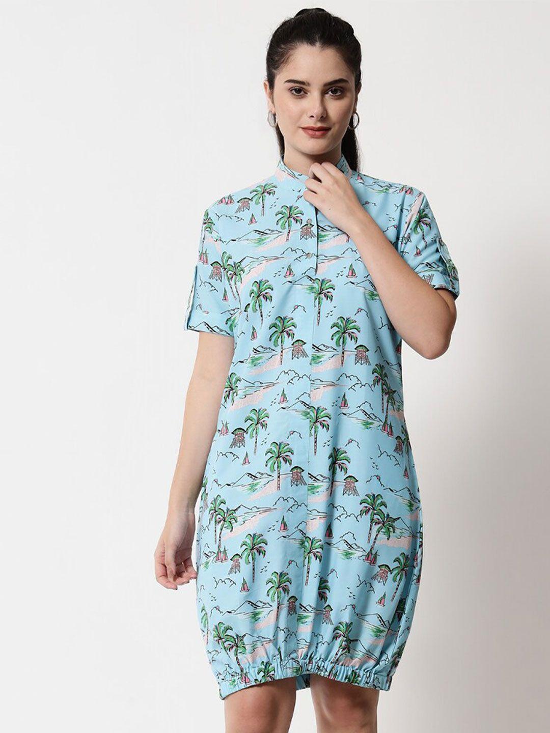rudraaksha creations tropical printed sheath dress