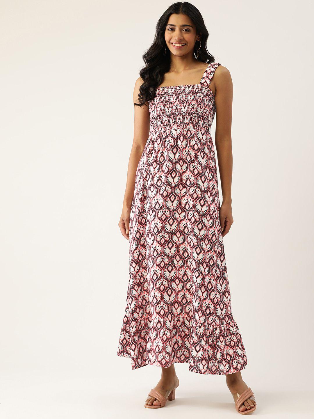 rue collection white & black printed maxi dress