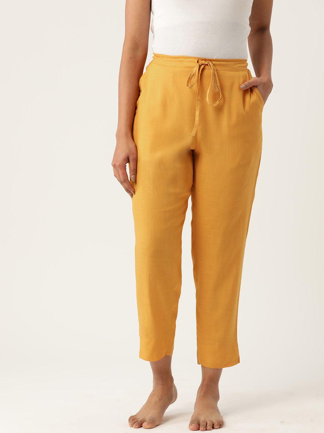 rue collection women solid cotton lounge pants