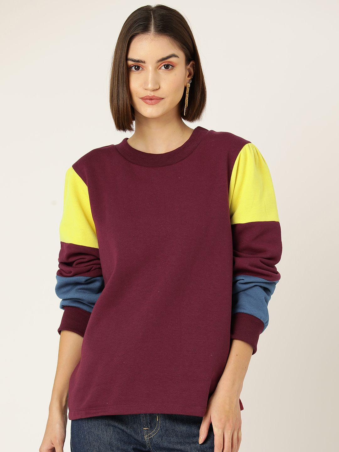 rue collection colourblocked fleece sweatshirt