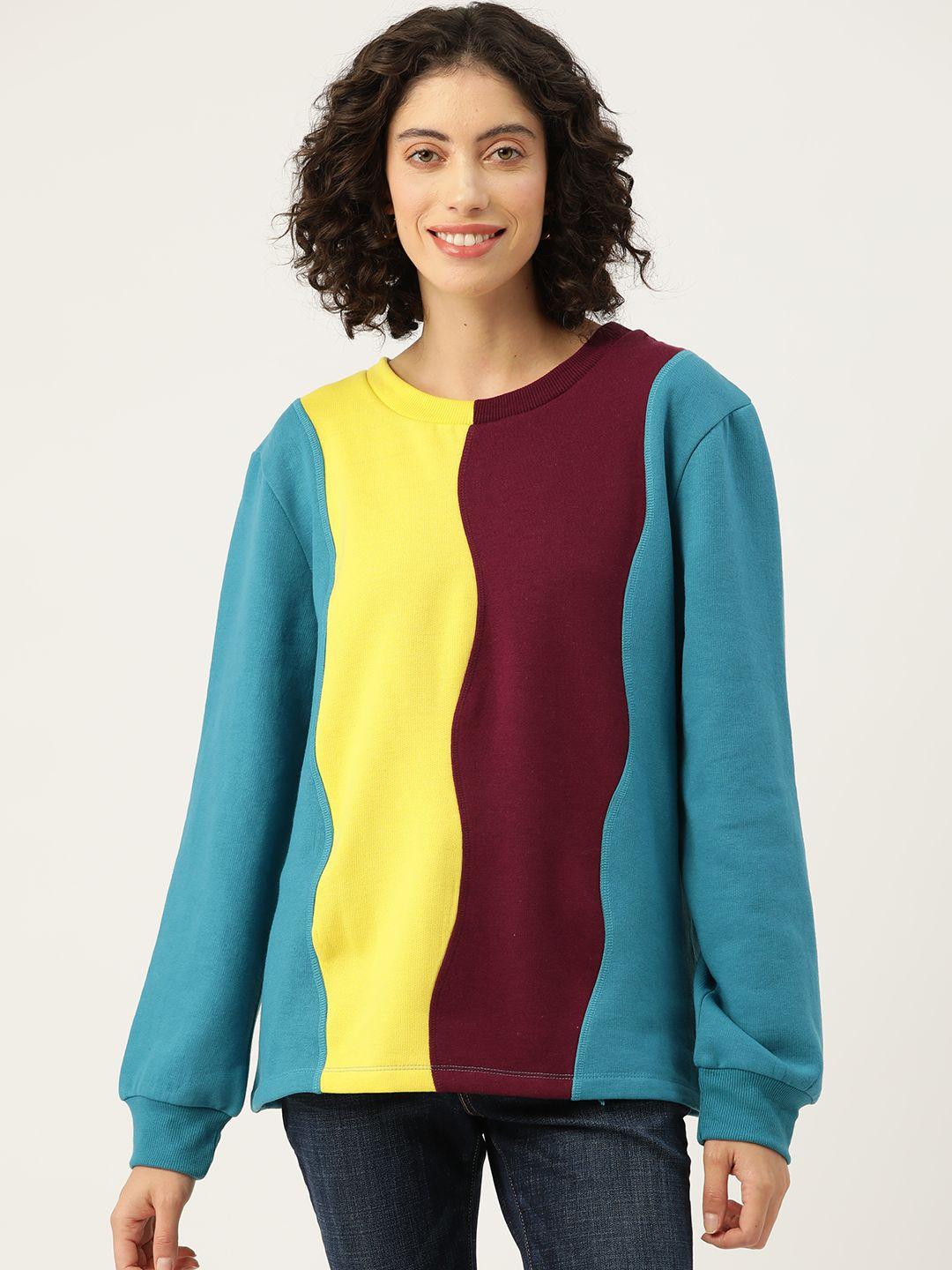 rue collection colourblocked longline fleece sweatshirt
