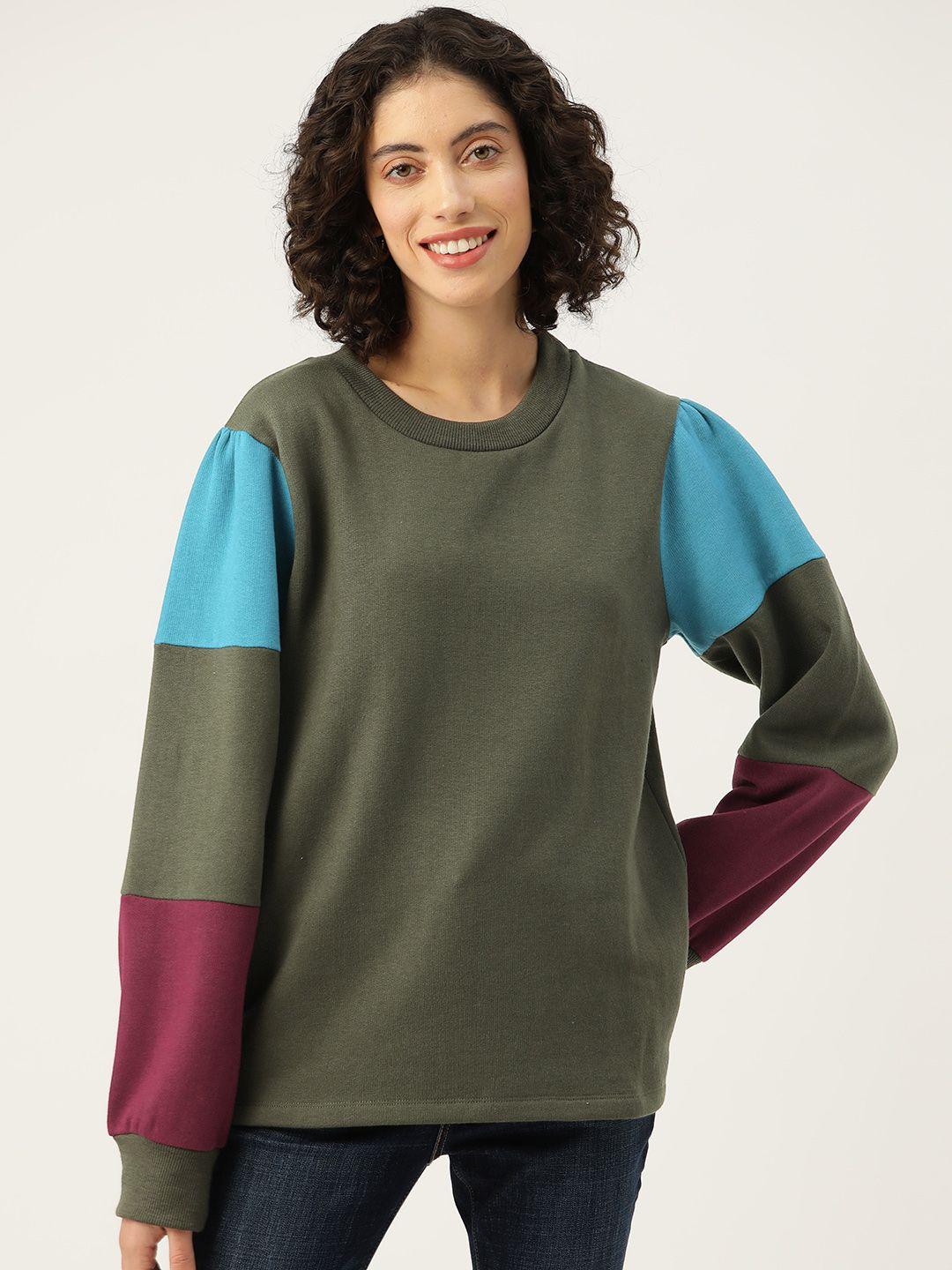 rue collection colourblocked longline fleece sweatshirt