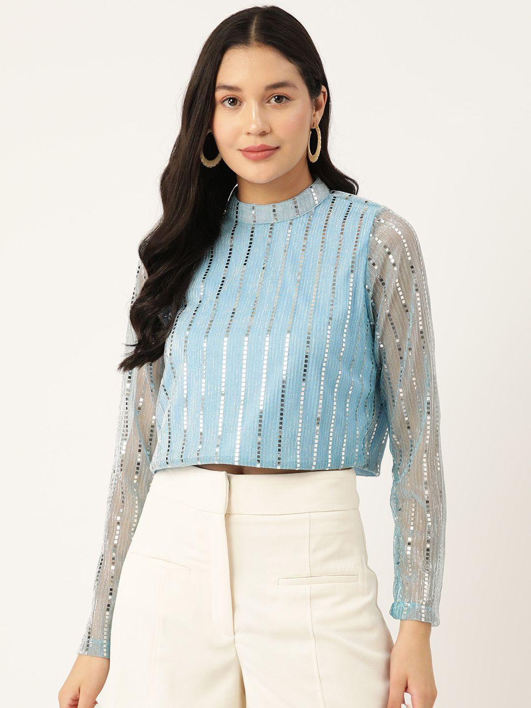 rue collection embellished boxy crop top