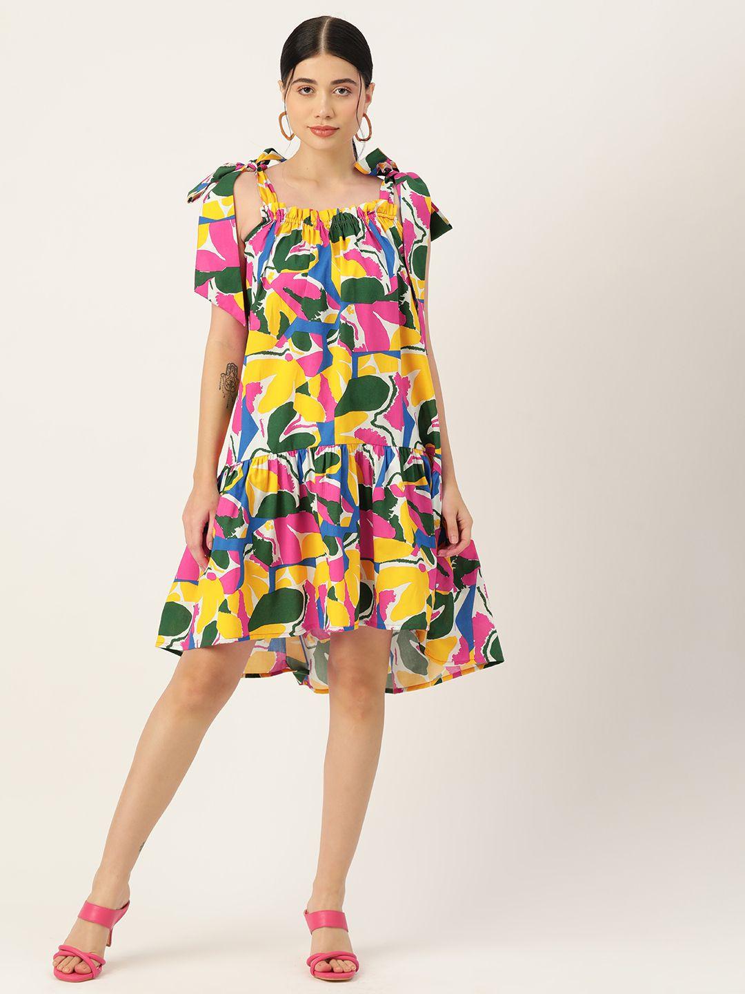 rue collection printed cotton a-line dress