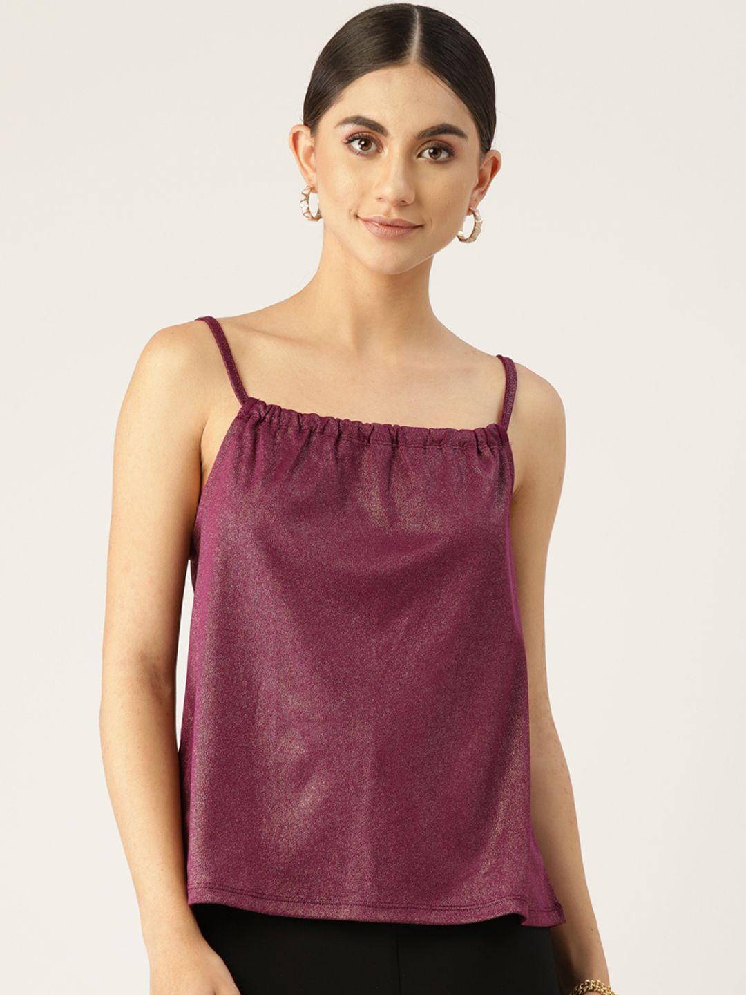 rue collection purple shoulder strap top