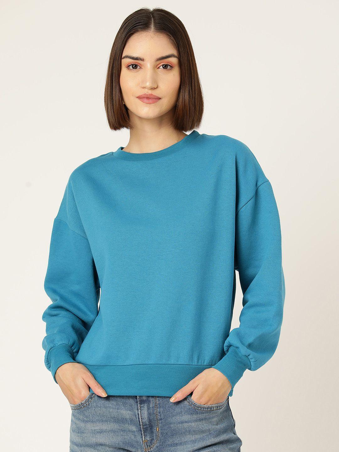 rue collection solid fleece sweatshirt