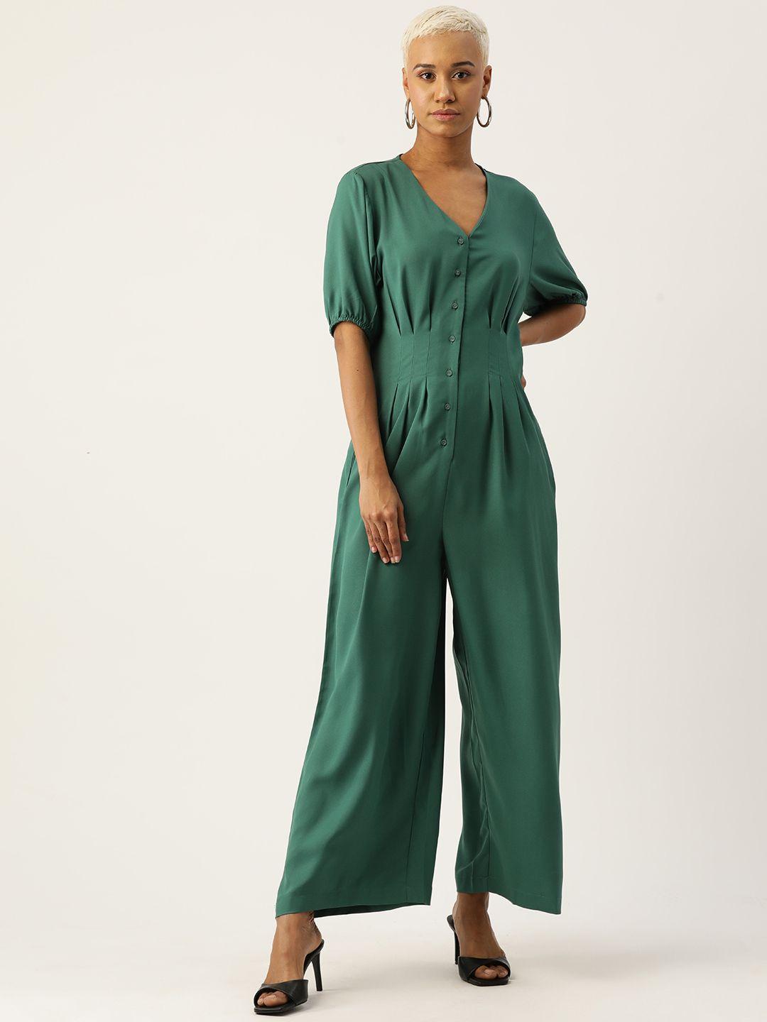 rue collection solid front open basic jumpsuit
