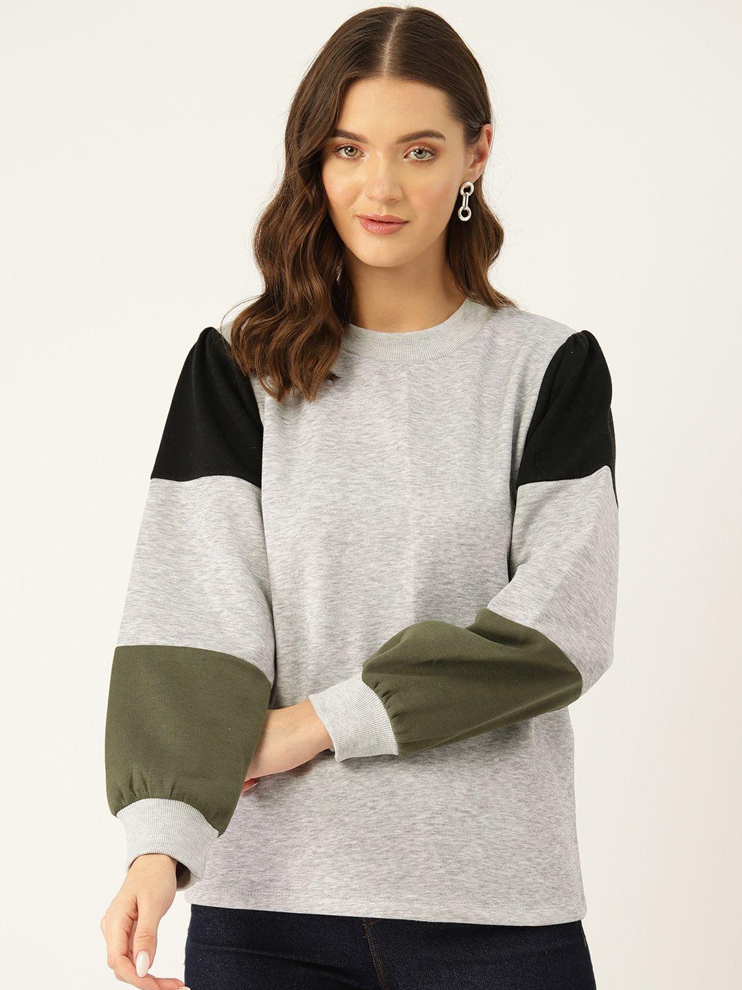 rue collection women colourblocked pullover sweatshirt