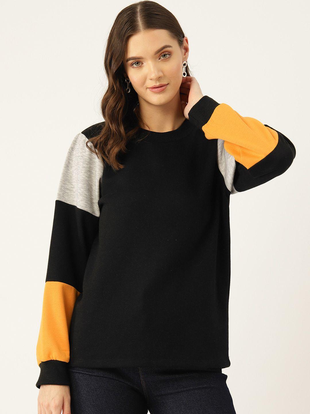 rue collection women colourblocked pullover sweatshirt