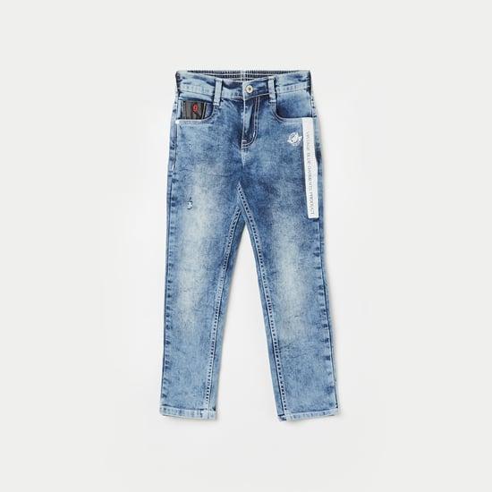 ruff kids boys acid-washed regular fit jeans