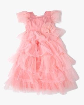 ruffled a-line dress