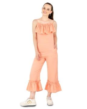 ruffled jumpsuit