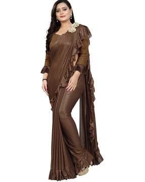 ruffled saree