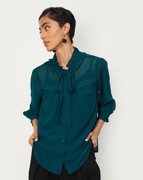 ruffled shirt with camisole