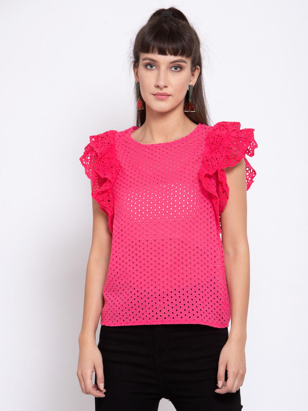 ruffled short sleeve top