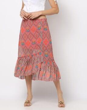 ruffled skirt with slit