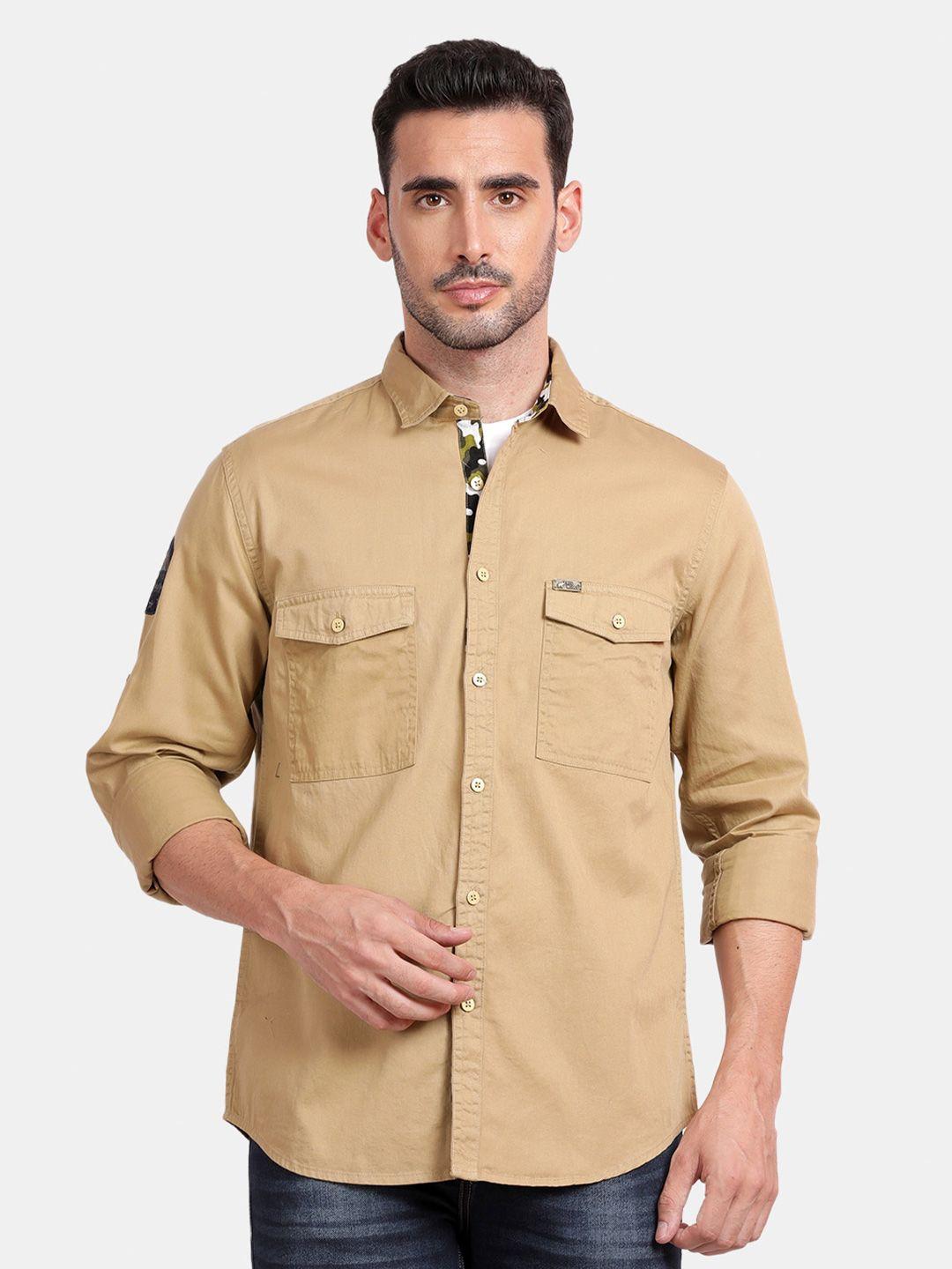 rug woods classic spread collar cotton casual shirt