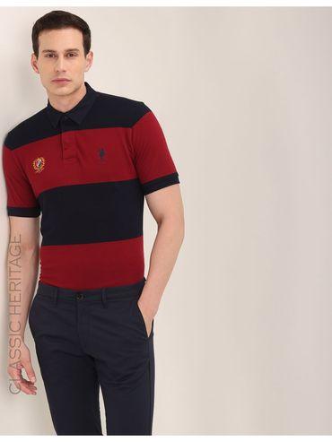 rugby stripe polo shirt